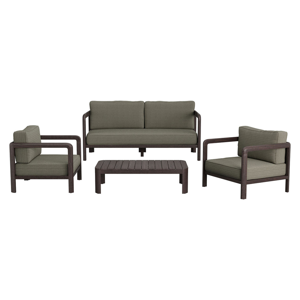 Kona 4-Piece Outdoor Teak Wood Furniture Set by Modway