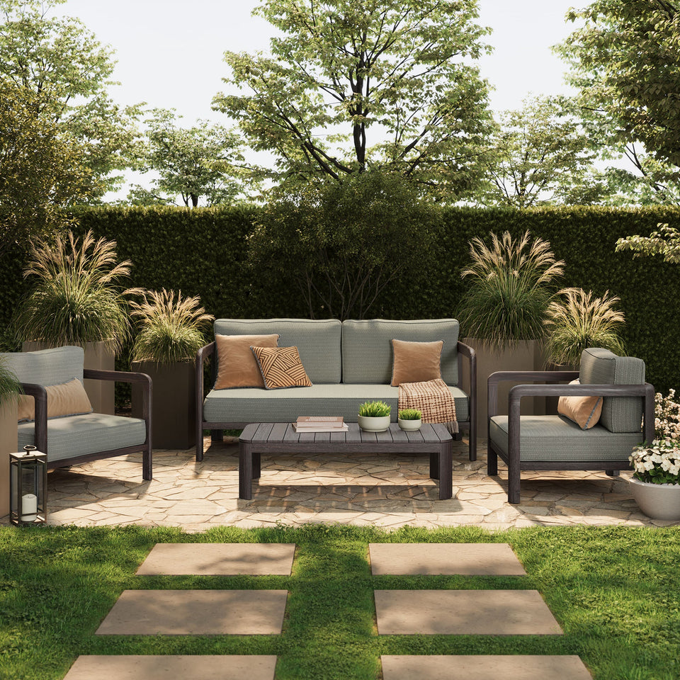 Kona 4-Piece Outdoor Teak Wood Furniture Set by Modway