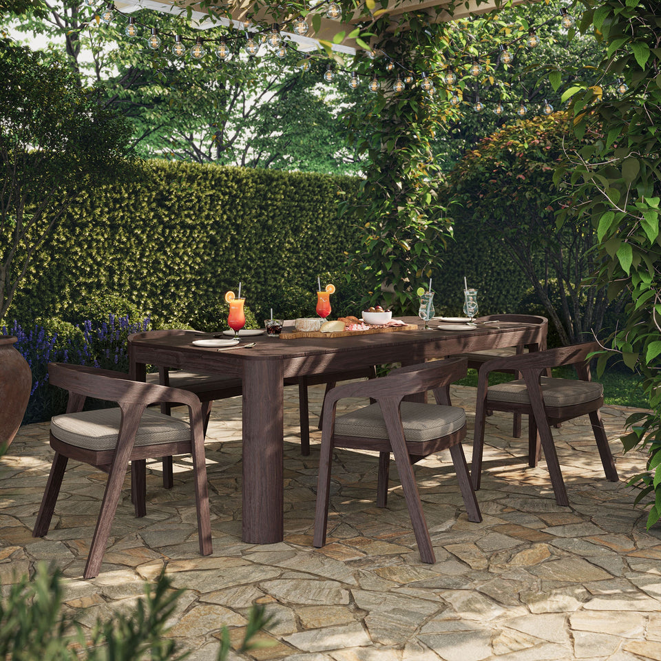Kona 7-Piece Outdoor Teak Wood Dining Set by Modway