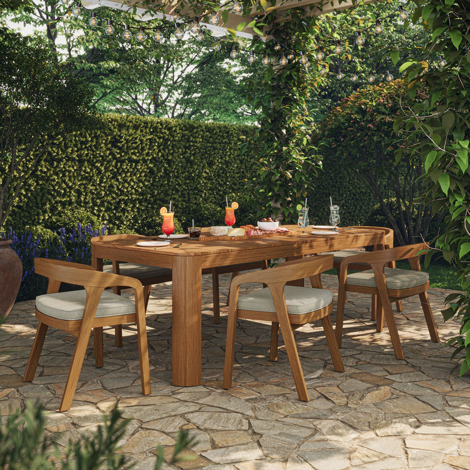 Kona 7-Piece Outdoor Teak Wood Dining Set by Modway