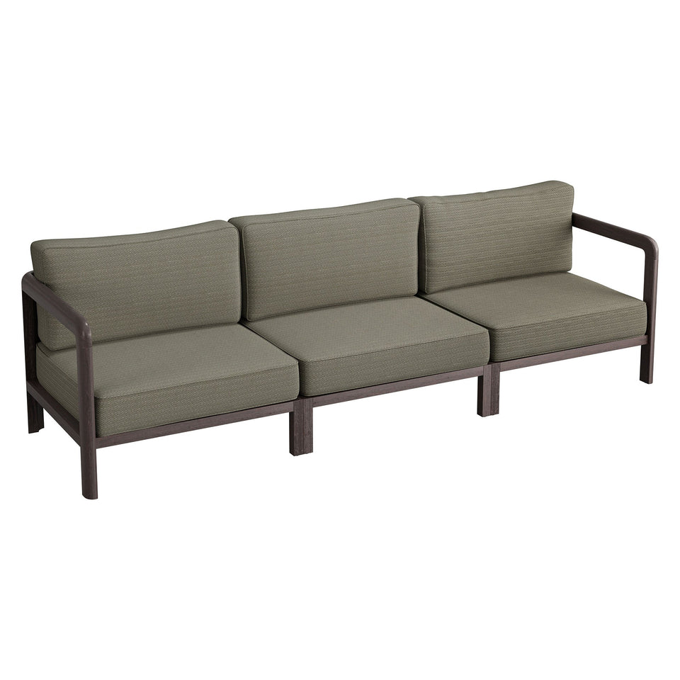 Kona 3-Piece Outdoor Teak Wood Modular Sofa Set by Modway