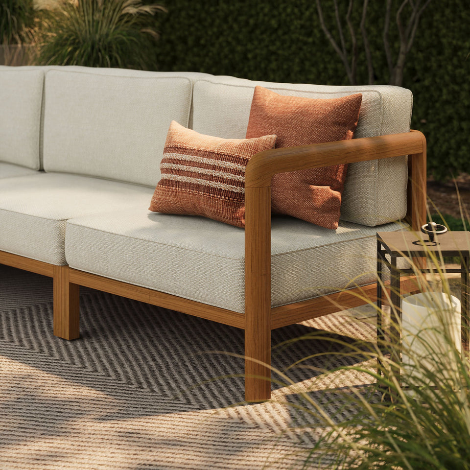 Kona 3-Piece Outdoor Teak Wood Modular Sofa Set by Modway
