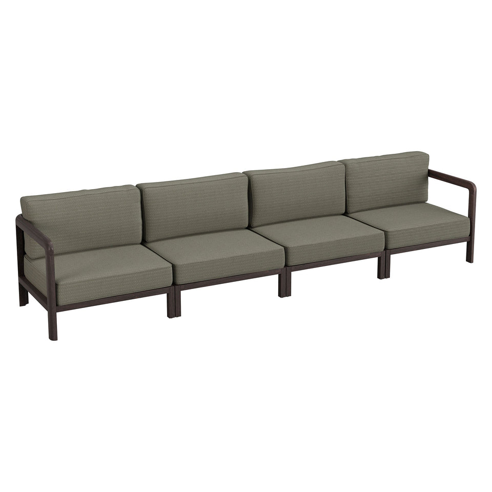 Kona 4-Piece Outdoor Teak Wood Modular Sofa Set by Modway