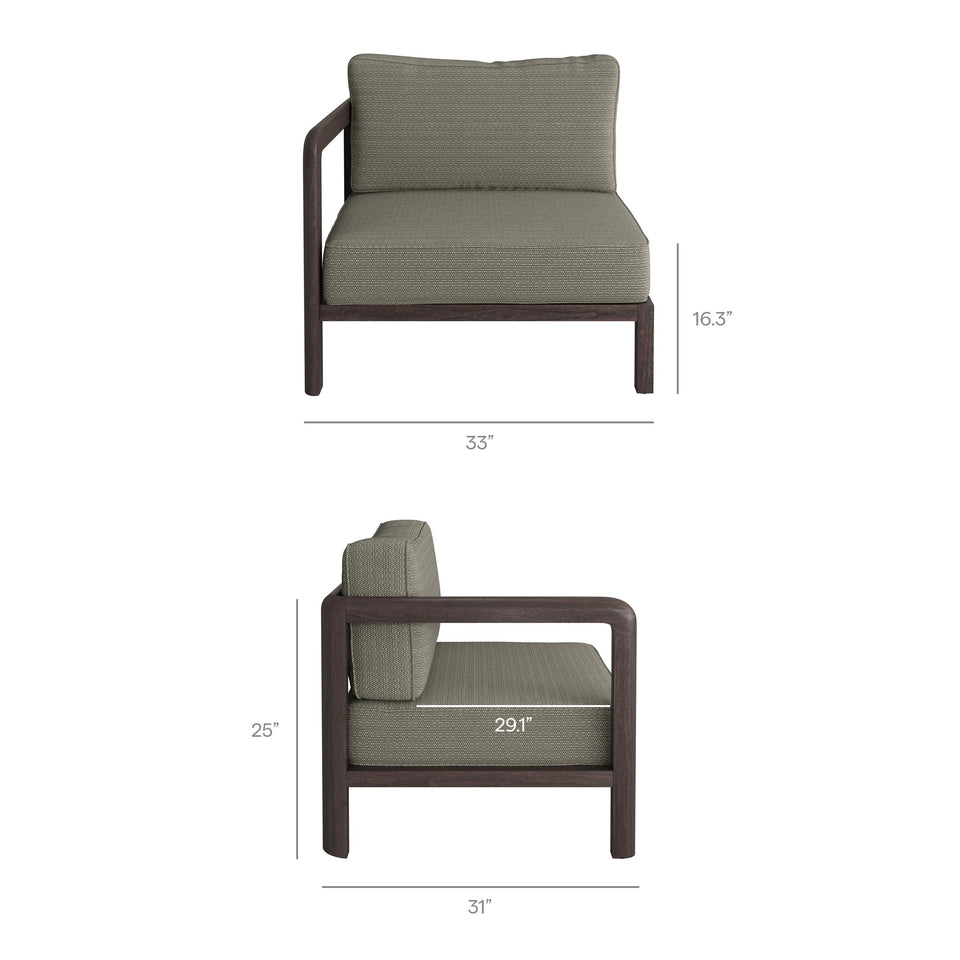 Kona 4-Piece Outdoor Teak Wood Modular Sofa Set by Modway