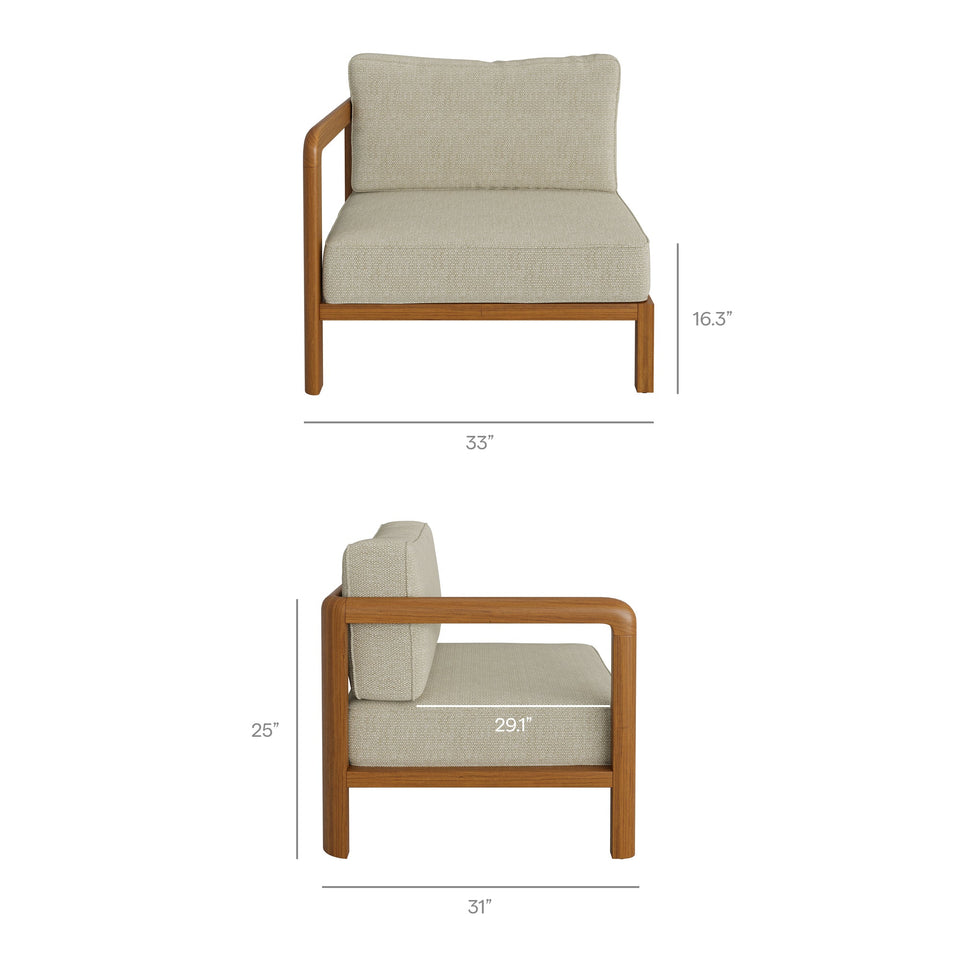 Kona 4-Piece Outdoor Teak Wood Modular Sofa Set by Modway