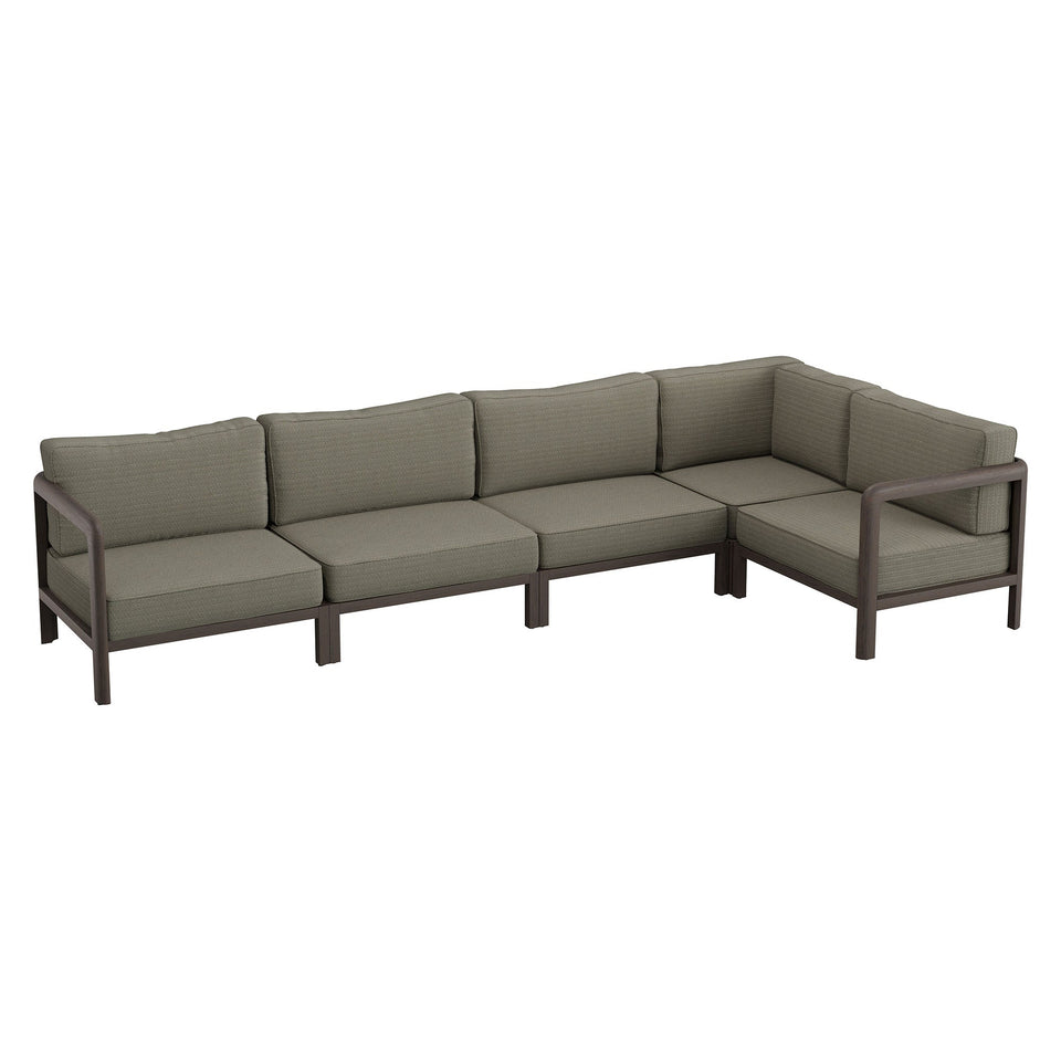 Kona L-Shaped Outdoor Teak Wood Modular Sofa by Modway