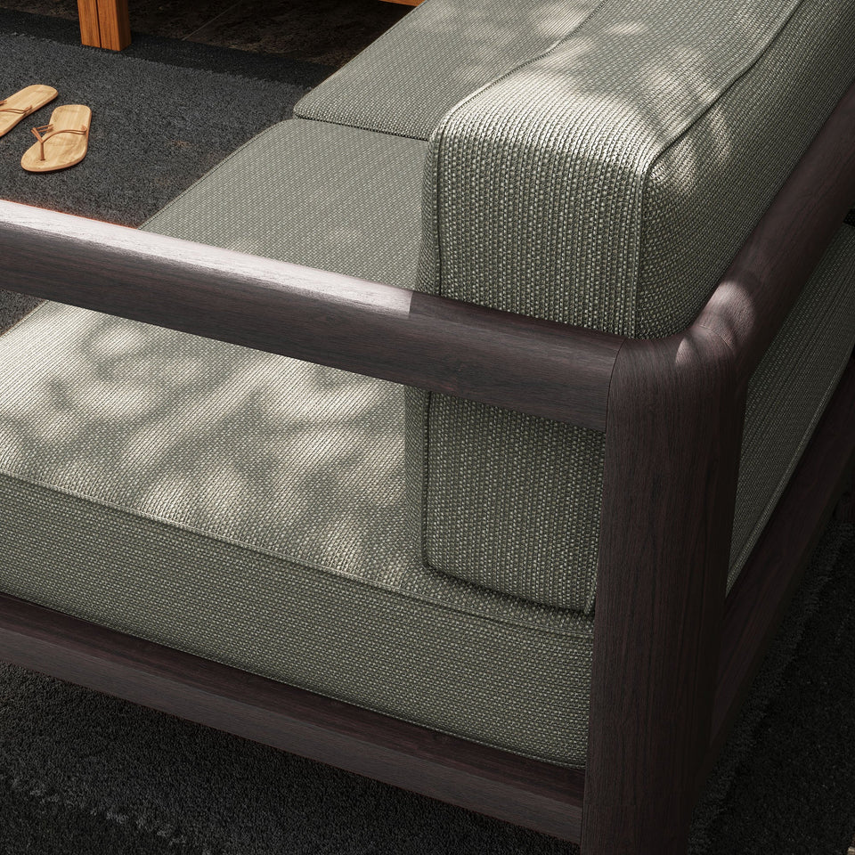 Kona 5-Piece Outdoor Teak Wood Corner Modular Sofa by Modway
