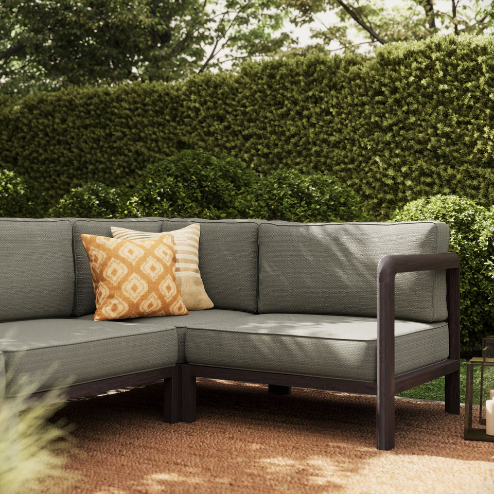 Kona 6-Piece Outdoor Teak Wood Modular Sofa by Modway