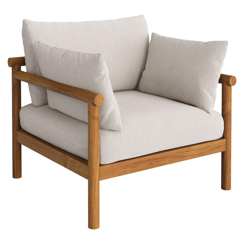 Eleni 4-Piece Outdoor Patio Teak Wood Sofa Set by Modway