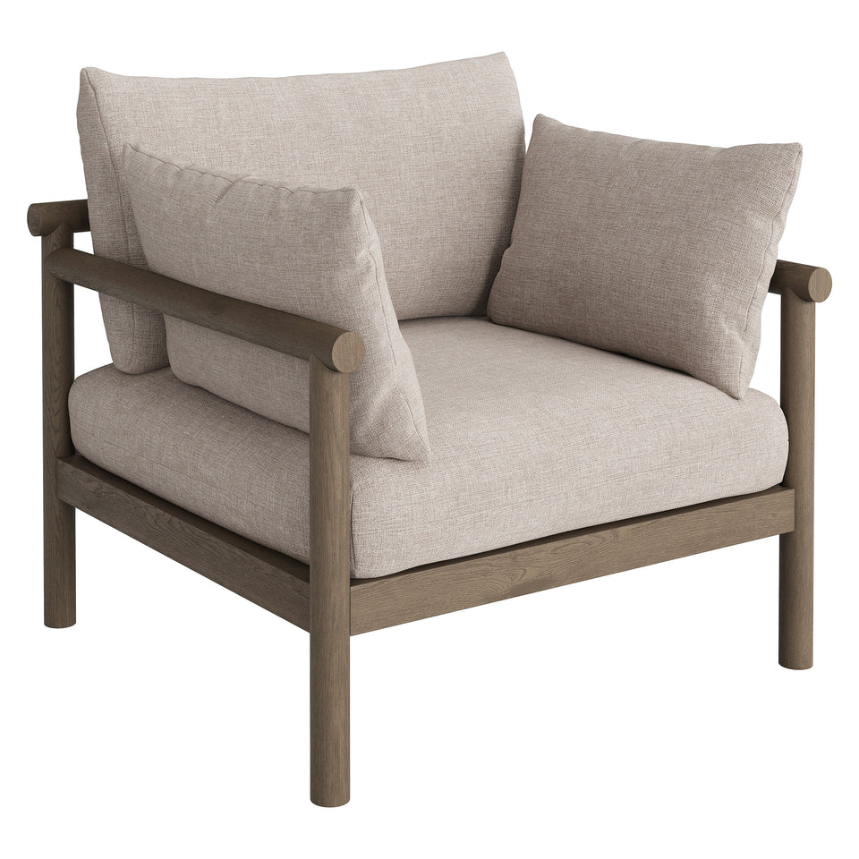 Eleni 2-Piece Outdoor Patio Teak Wood Armchair and Ottoman Set by Modway