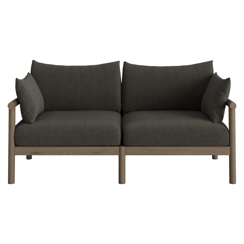 Eleni Outdoor Patio Teak Wood Loveseat by Modway