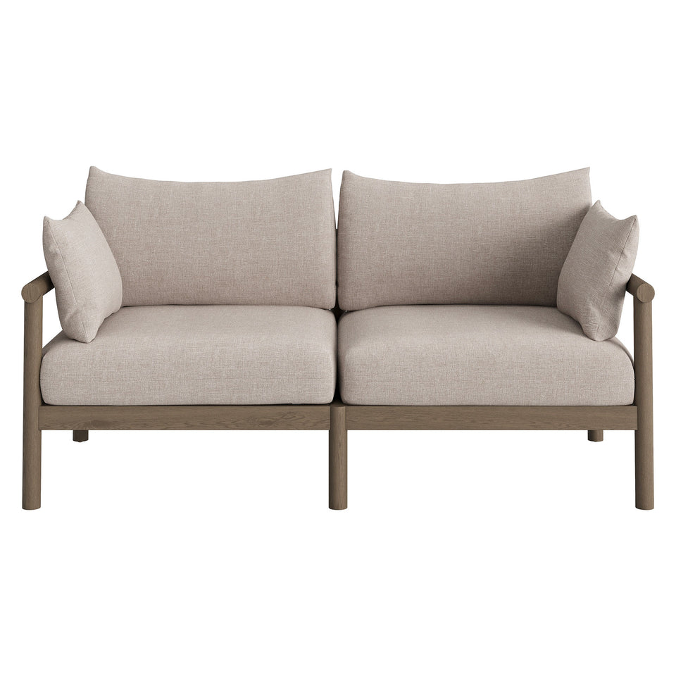 Eleni Outdoor Patio Teak Wood Loveseat by Modway