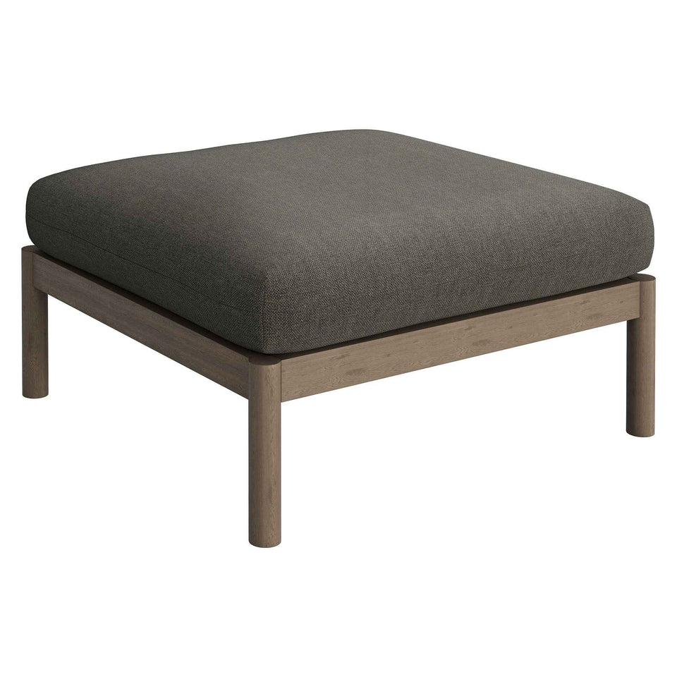 Eleni Square Outdoor Patio Teak Wood Ottoman by Modway