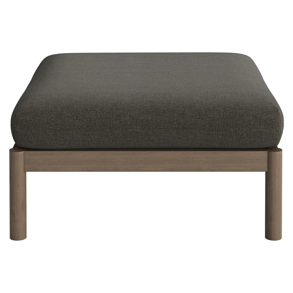 Eleni Square Outdoor Patio Teak Wood Ottoman by Modway