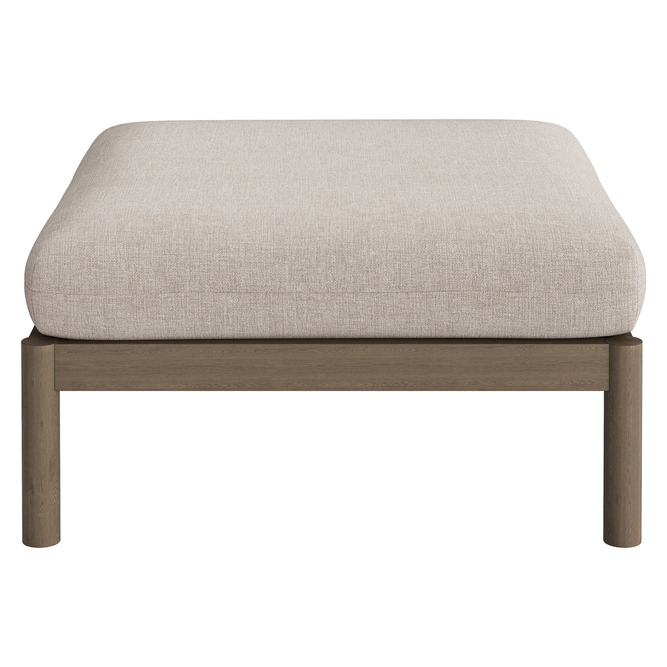 Eleni Square Outdoor Patio Teak Wood Ottoman by Modway