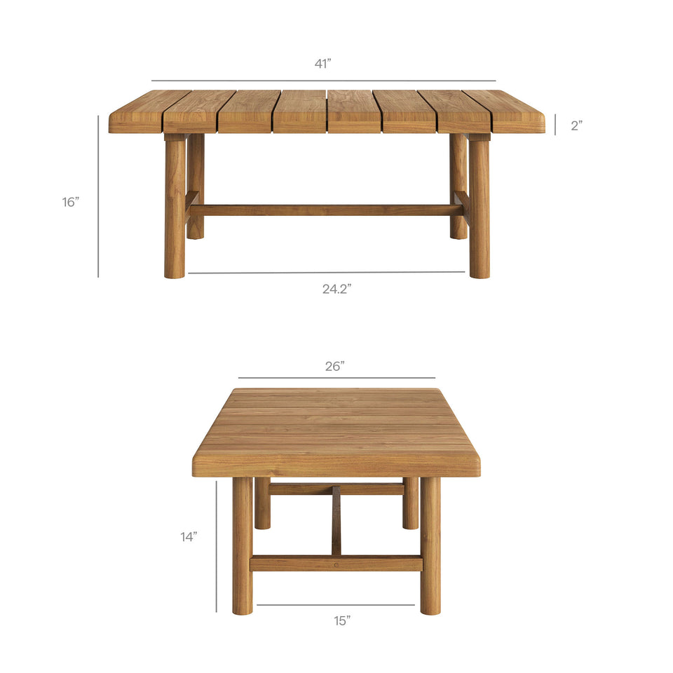Eleni 4-Piece Outdoor Patio Teak Wood Sofa Set by Modway