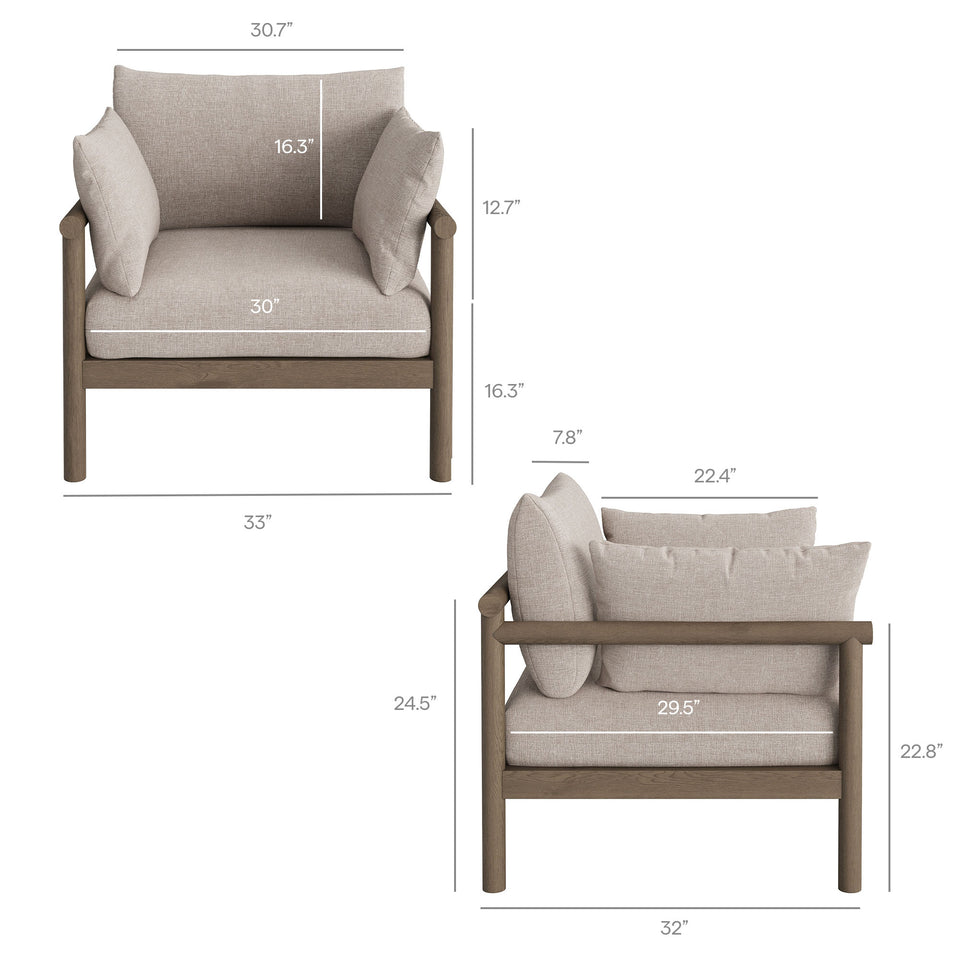 Eleni 4-Piece Outdoor Patio Teak Wood Sofa Set by Modway