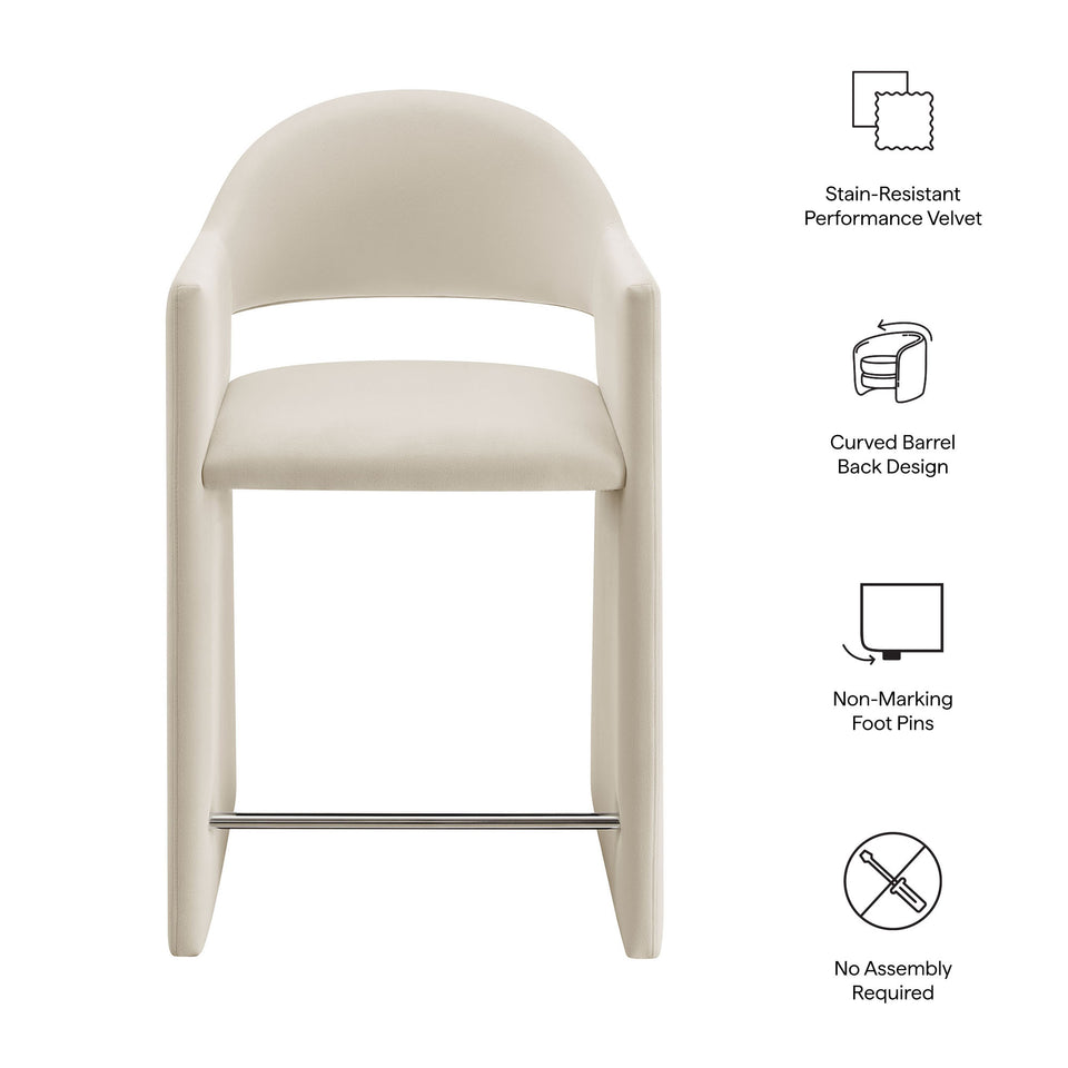 Talia 37 Inch Performance Velvet Counter Stool by Modway