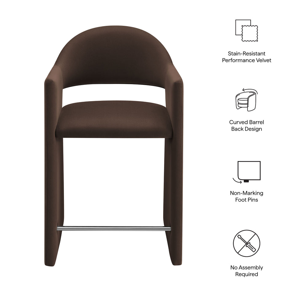 Talia 37 Inch Performance Velvet Counter Stool by Modway