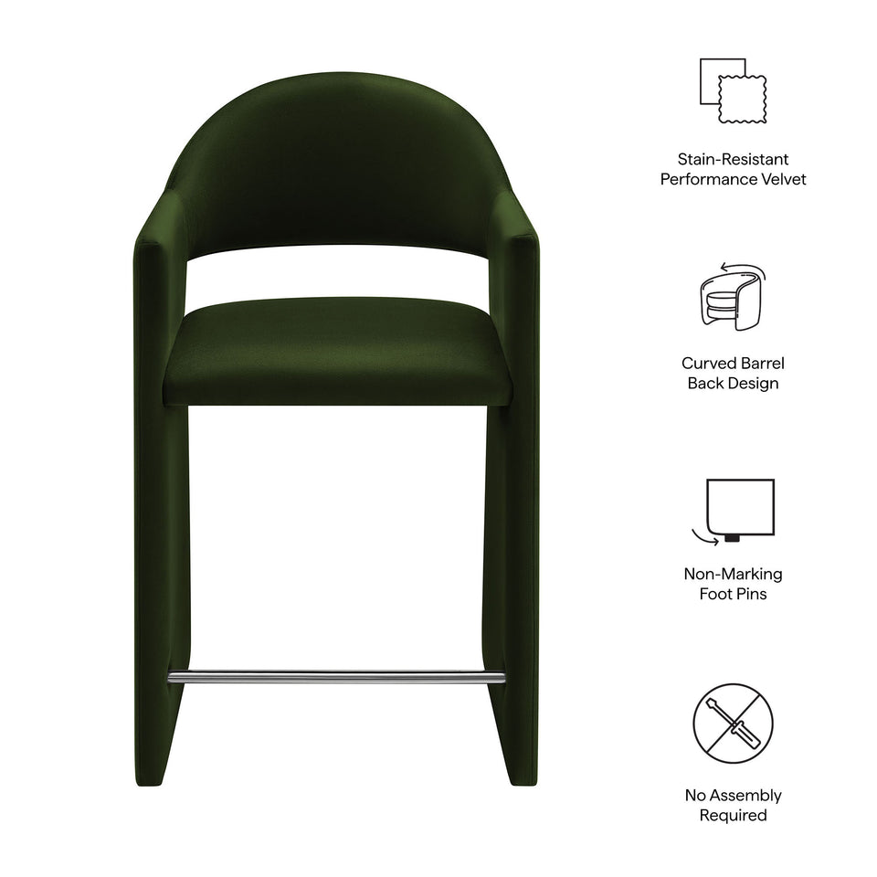 Talia 37 Inch Performance Velvet Counter Stool by Modway