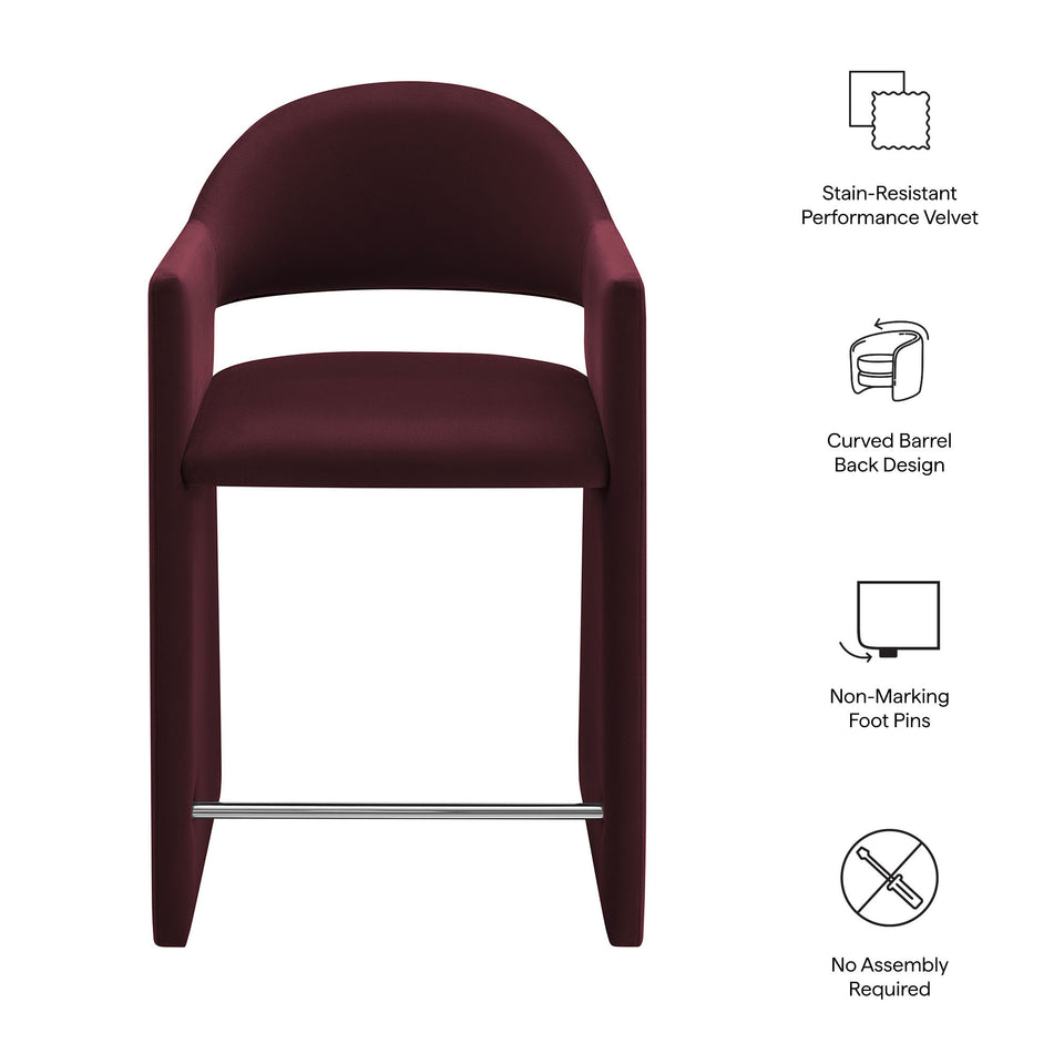Talia 37 Inch Performance Velvet Counter Stool by Modway