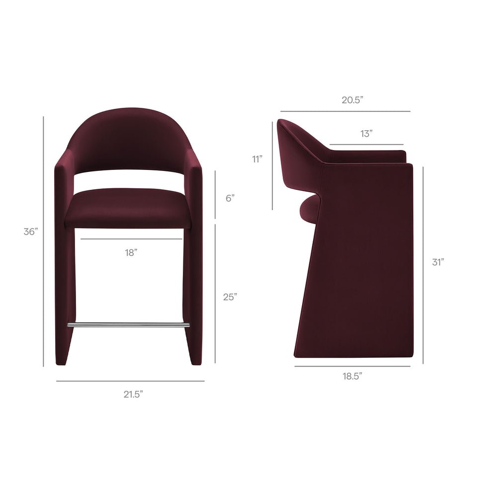Talia 37 Inch Performance Velvet Counter Stool by Modway