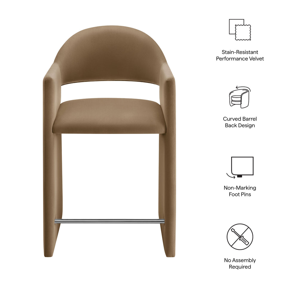 Talia 37 Inch Performance Velvet Counter Stool by Modway