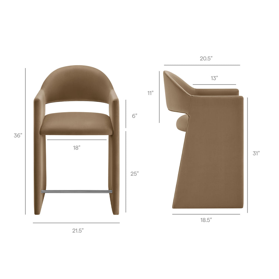 Talia 37 Inch Performance Velvet Counter Stool by Modway
