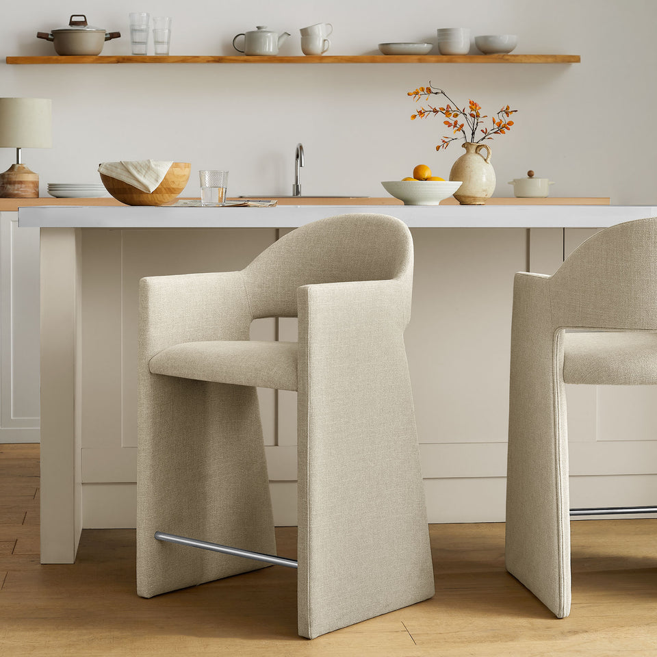 Talia 37 Inch Upholstered Fabric Counter Stool by Modway