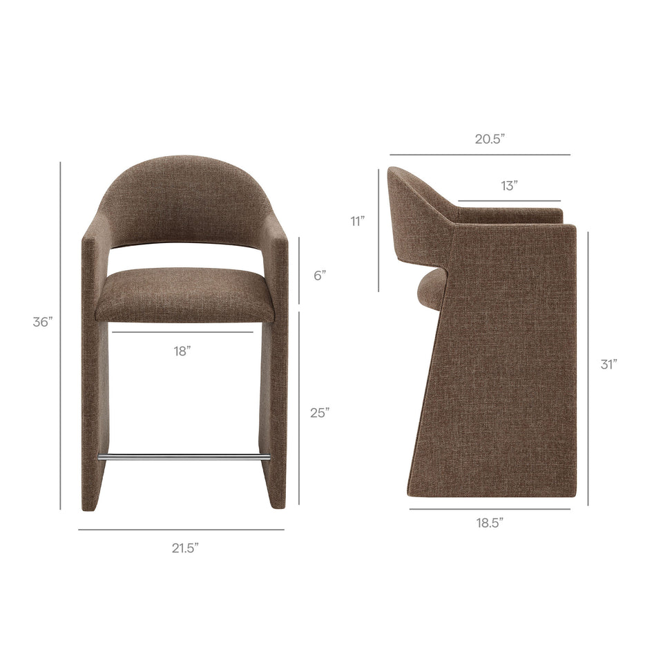 Talia 37 Inch Upholstered Fabric Counter Stool by Modway