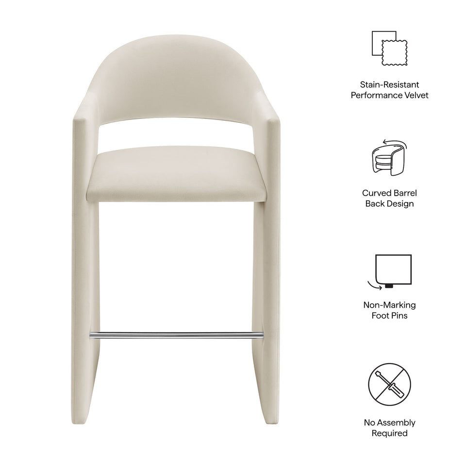 Talia 41 Inch Performance Velvet Bar Stool by Modway