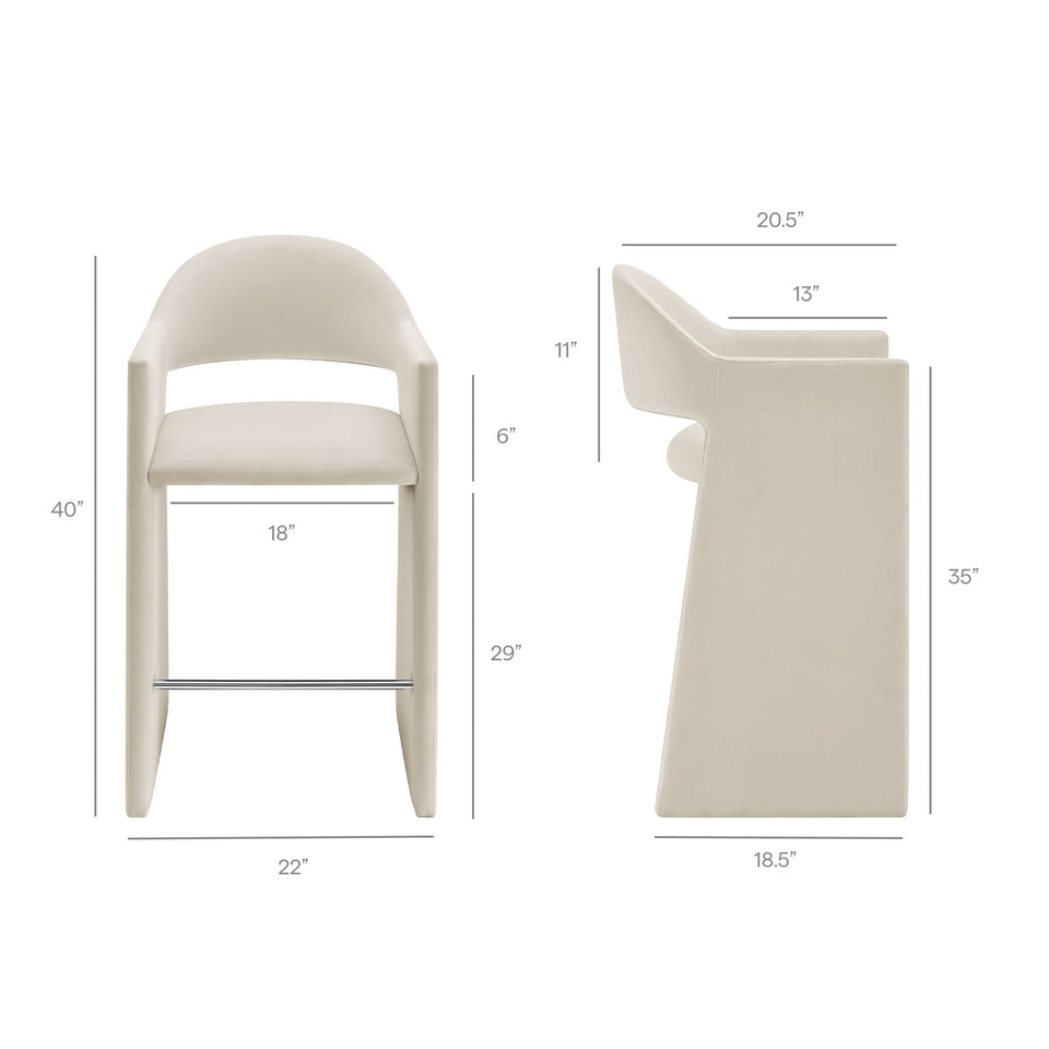 Talia 41 Inch Performance Velvet Bar Stool by Modway