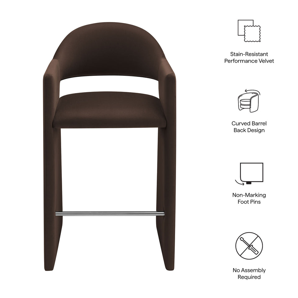 Talia 41 Inch Performance Velvet Bar Stool by Modway