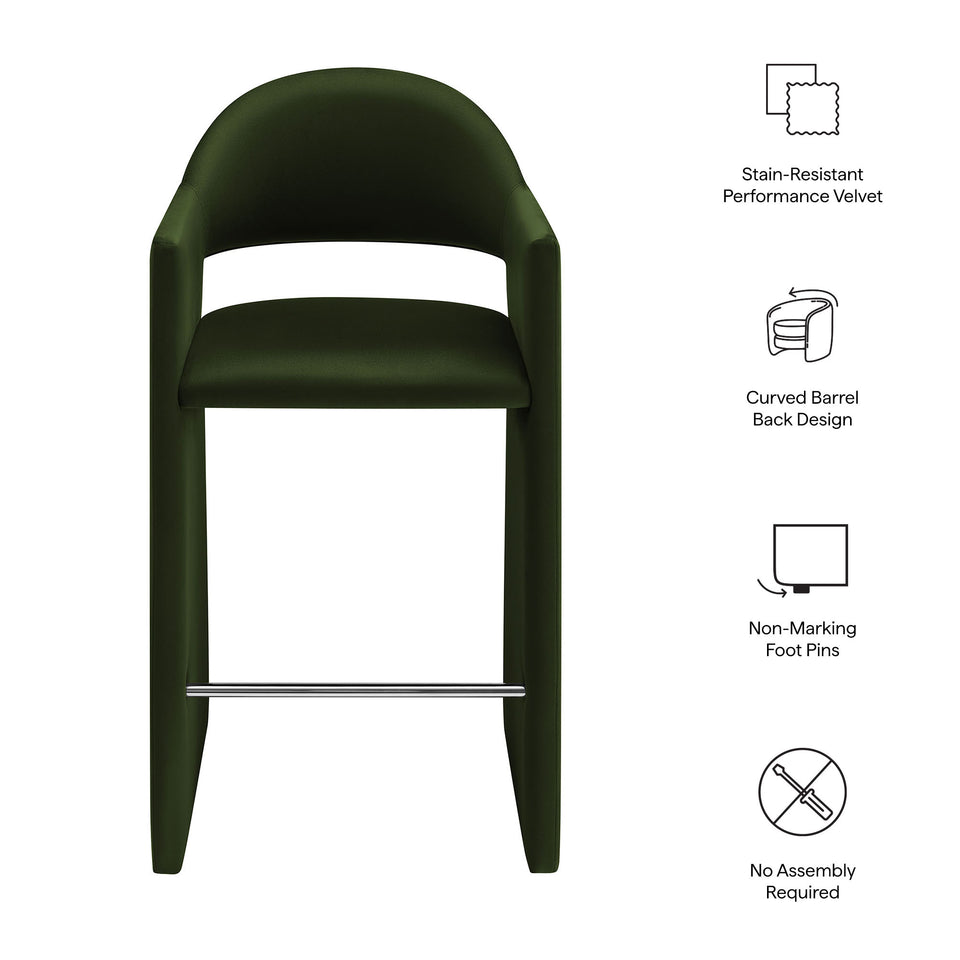 Talia 41 Inch Performance Velvet Bar Stool by Modway