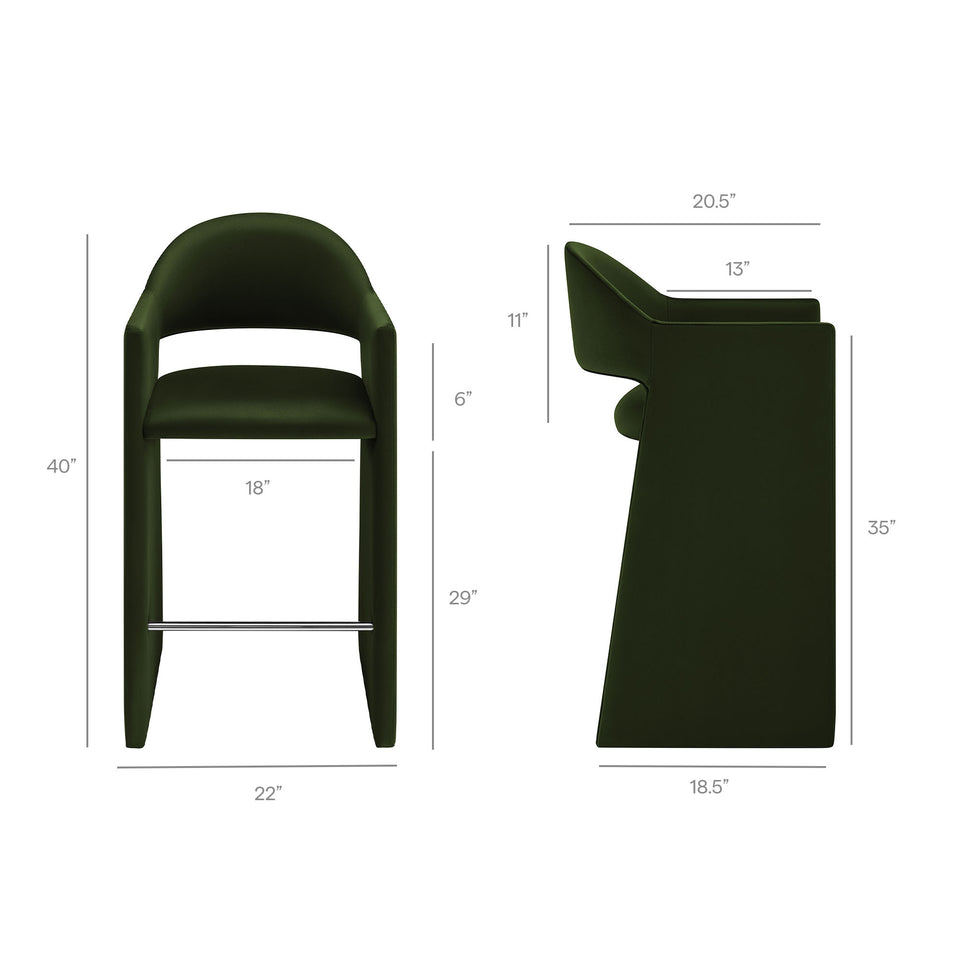 Talia 41 Inch Performance Velvet Bar Stool by Modway
