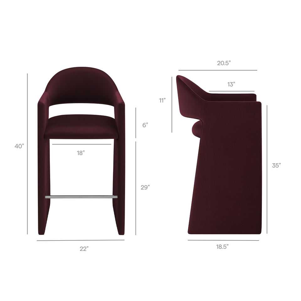 Talia 41 Inch Performance Velvet Bar Stool by Modway
