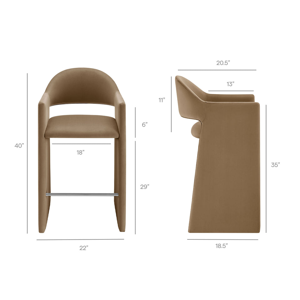 Talia 41 Inch Performance Velvet Bar Stool by Modway