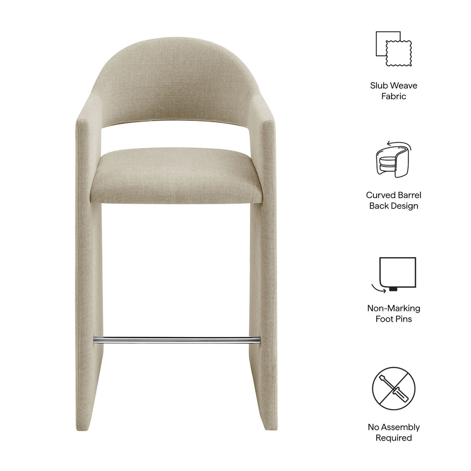 Talia 41 Inch Upholstered Fabric Bar Stool by Modway
