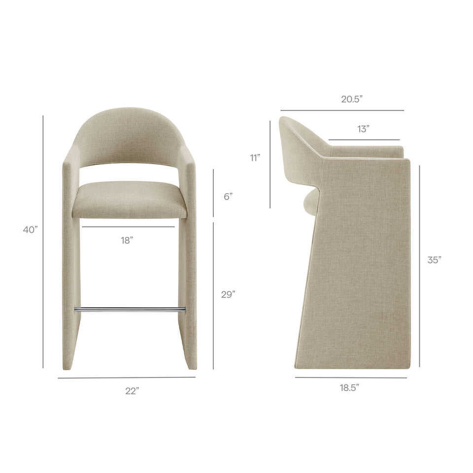 Talia 41 Inch Upholstered Fabric Bar Stool by Modway