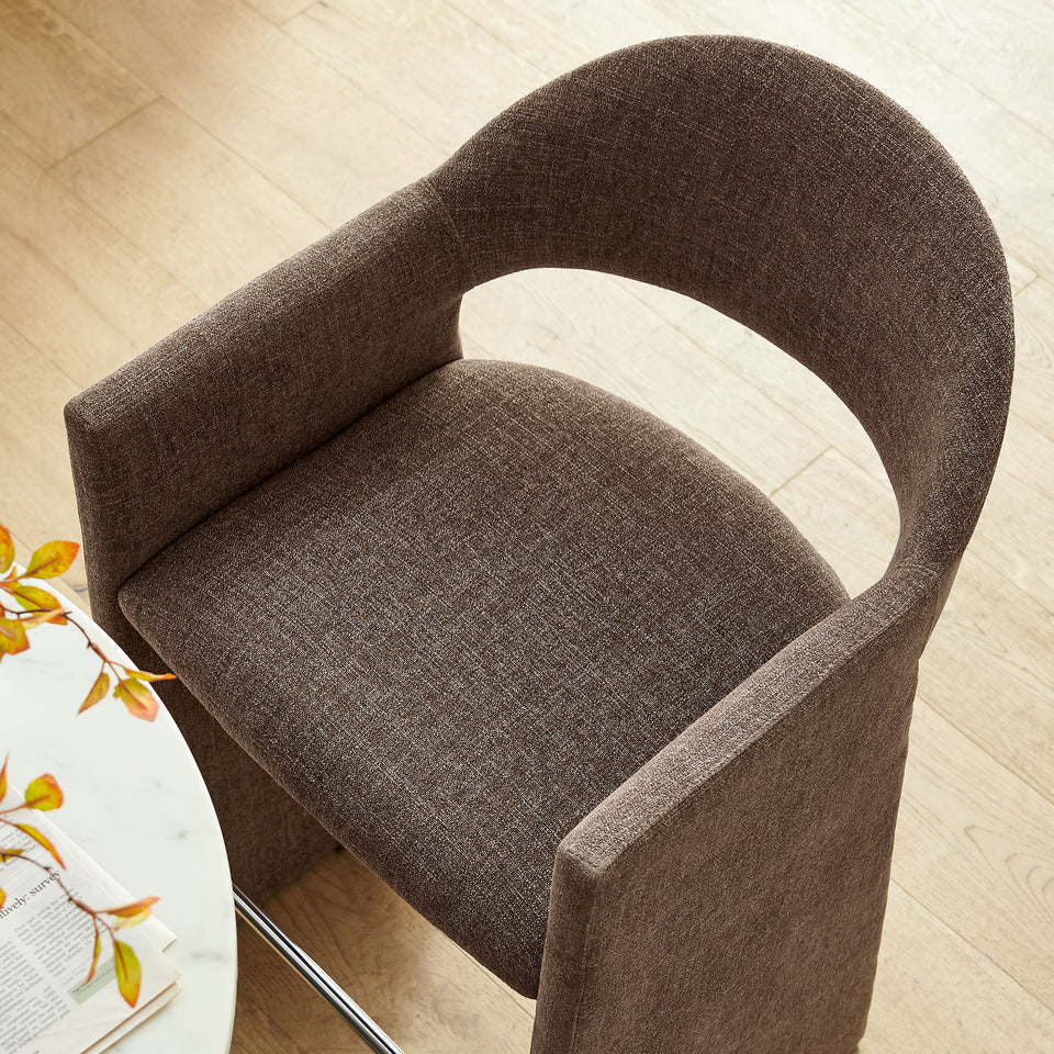 Talia 41 Inch Upholstered Fabric Bar Stool by Modway