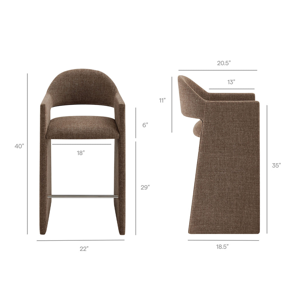 Talia 41 Inch Upholstered Fabric Bar Stool by Modway