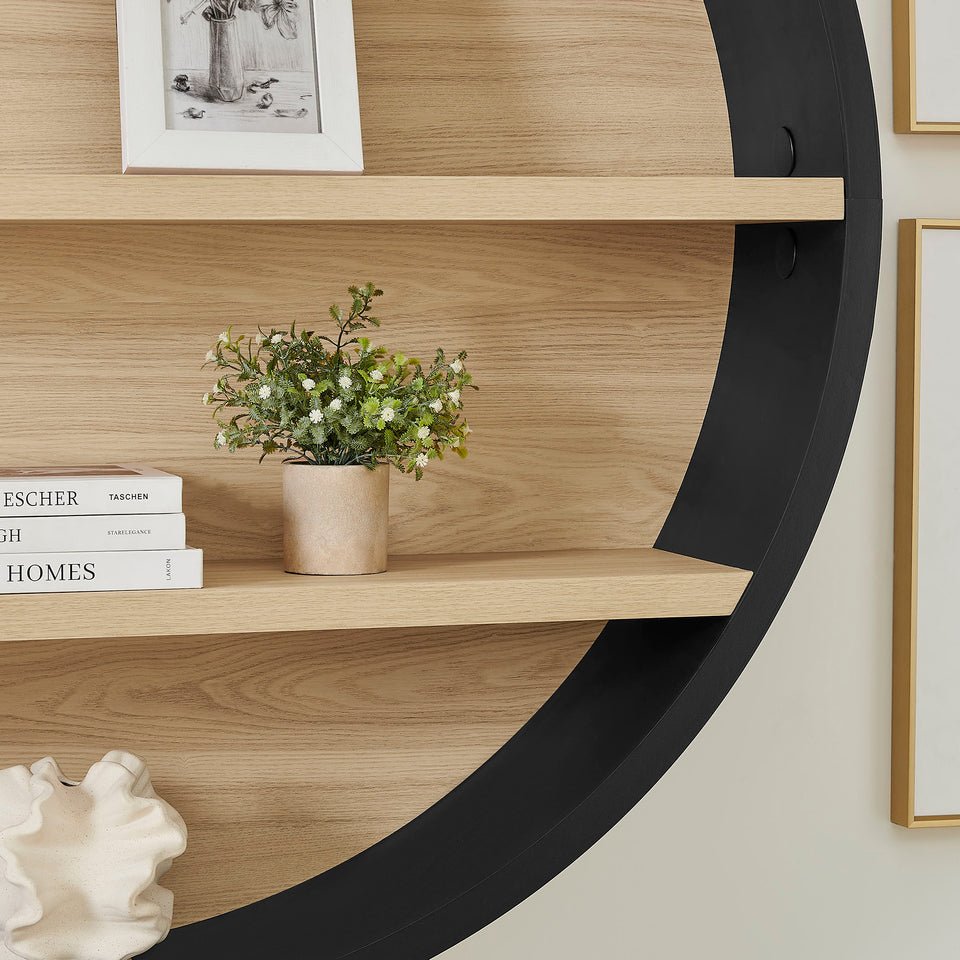 Romy 47" Round Wall Book Shelf by Modway