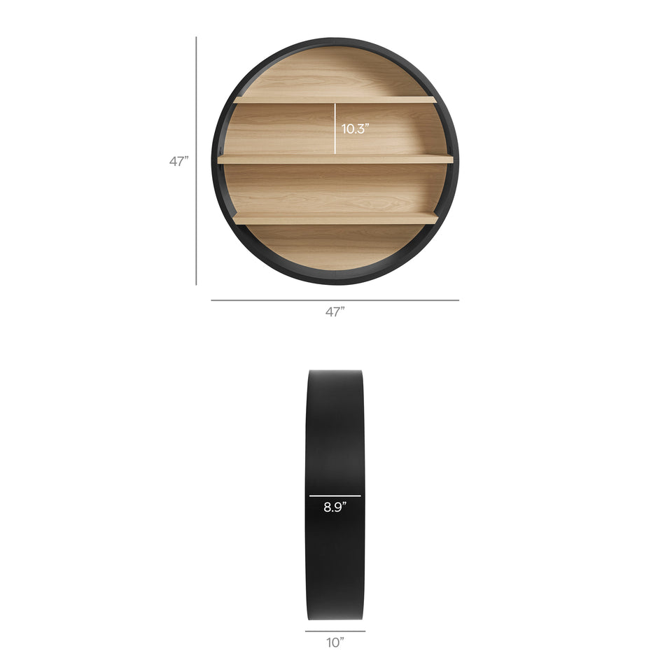 Romy 47" Round Wall Book Shelf by Modway