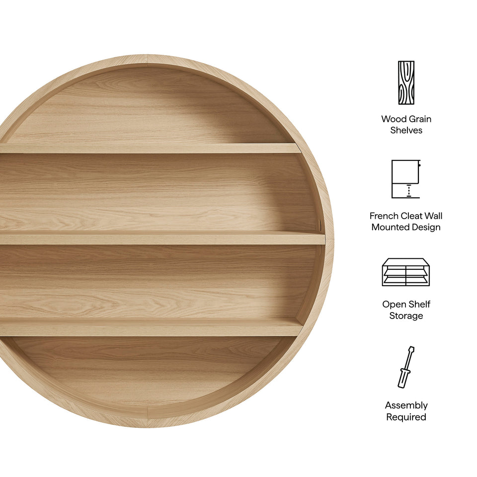 Romy 47" Round Wall Book Shelf by Modway