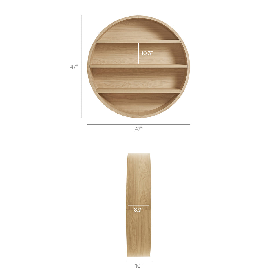 Romy 47" Round Wall Book Shelf by Modway