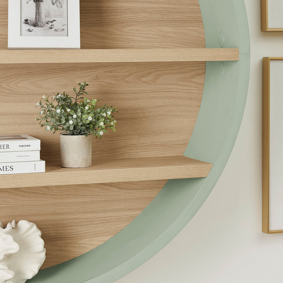 Romy 47" Round Wall Book Shelf by Modway