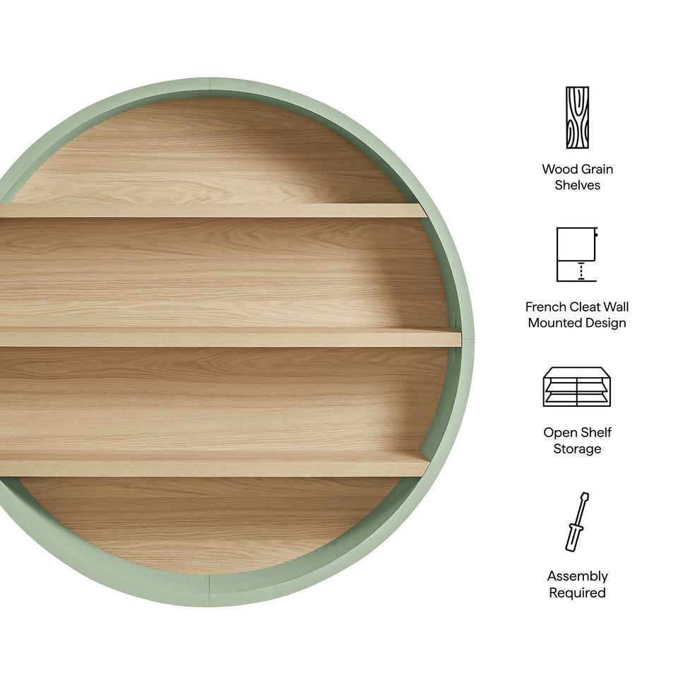 Romy 47" Round Wall Book Shelf by Modway