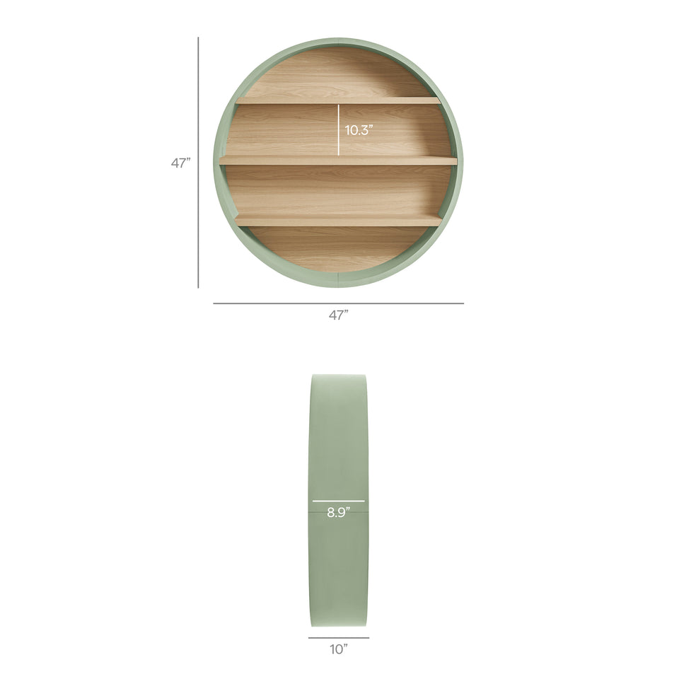 Romy 47" Round Wall Book Shelf by Modway