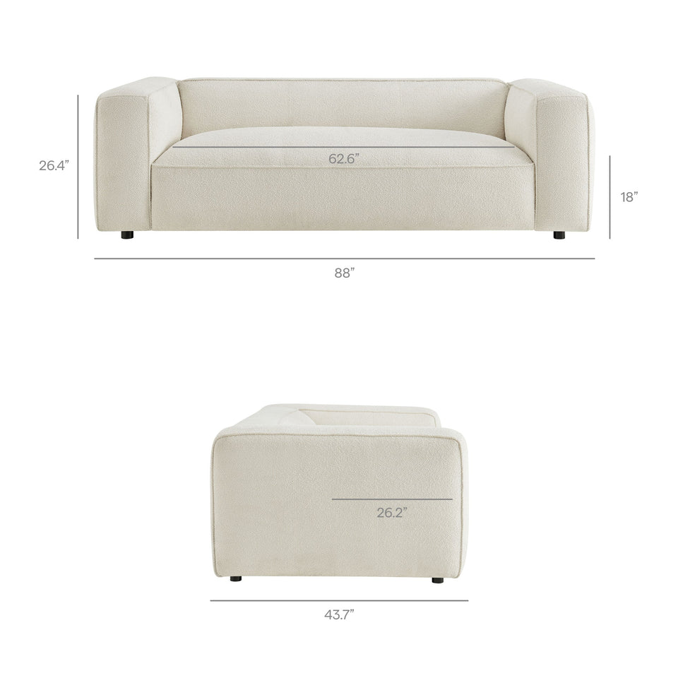 Auren 88 Inch Lattice Bouclé Upholstered Sofa by Modway