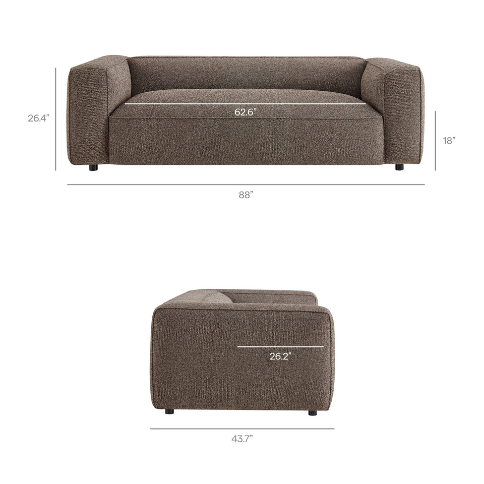 Auren 88 Inch Lattice Bouclé Upholstered Sofa by Modway